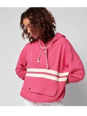 Faherty Pink and Cream Hoodie